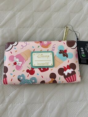 Loungefly Pink Disney Mickey Dessert Kids Zip Wallet